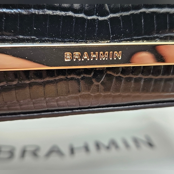 Brahmin Mini Duxbury Leather Adjustable Crossbody Black - Picture 9 of 10